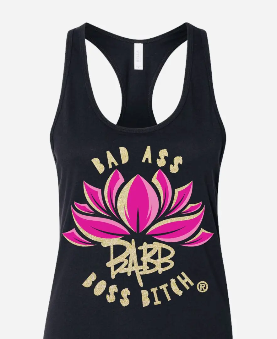 A Bad ass boss bitch vest with lotus design